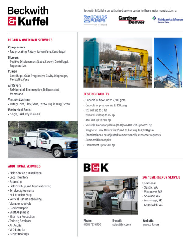 B&K Services and Testing Linecard